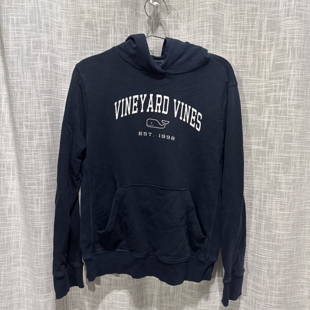 Vineyard Vines Navy Hoodie with Logo Boys Size L (16)